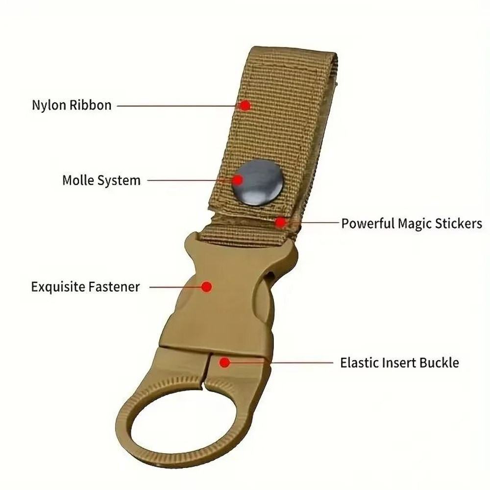Water Bottle Holder Clip With Carabiner Hook For Belts And Backpacks 2