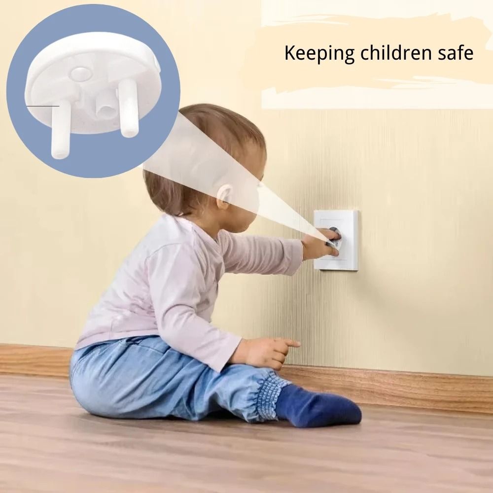 White Electrical Socket Protectors  Baby Safety Plug Covers For Childproofing And Electric Shock Pr 1