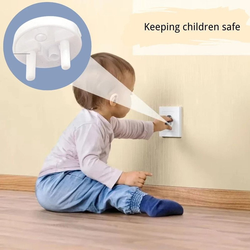 White Electrical Socket Protectors  Baby Safety Plug Covers For Childproofing And Electric Shock Pr 1