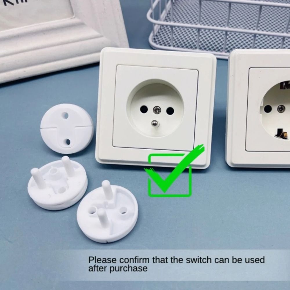 White Electrical Socket Protectors  Baby Safety Plug Covers For Childproofing And Electric Shock Pr 4