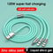 3in1 USB Fast Charging Cable MultiPort 6A 120W Data Cord For Phones Devices 12
