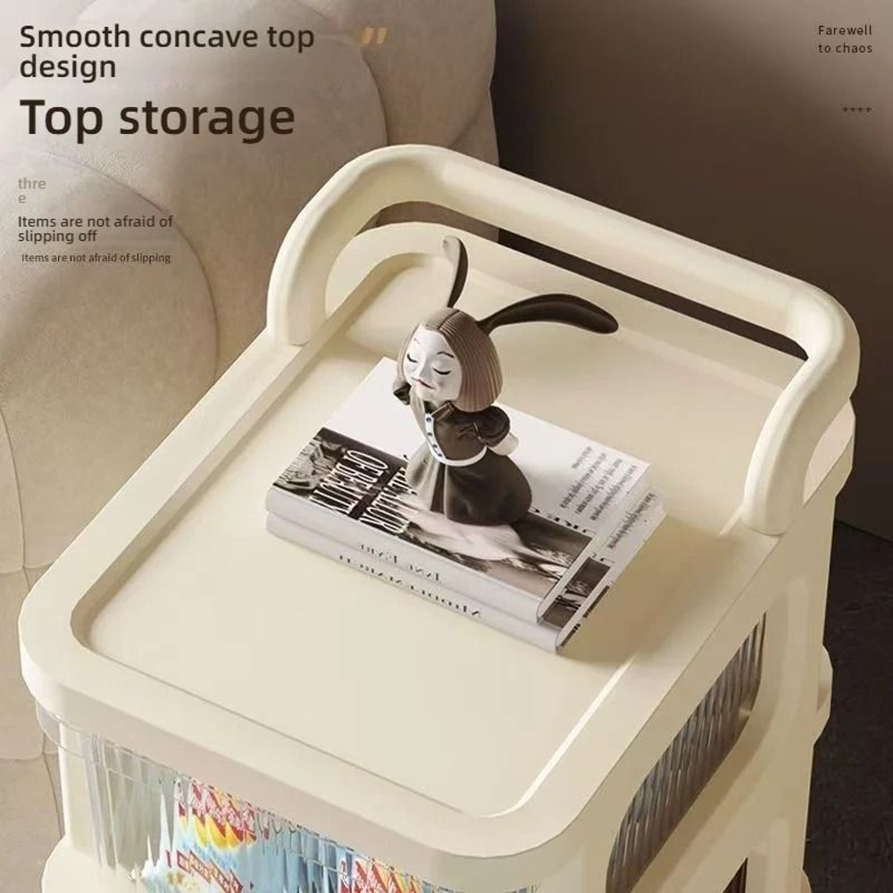 Acrylic MultiLayer Trolley Drawer Storage Rack  Transparent Snack And Kitchen Organizer On Wheels 4