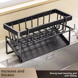single-layer dish draining rack – kitchen counter organizer for plates, cups, and bowls