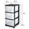 3 Drawer Plastic Rolling Storage Cart  Clear Drawer Organizer For Bedroom Kitchen Bathroom Or Craft 2