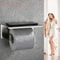304 Stainless Steel Toilet Paper Holder With Shelf And Phone Stand Modern WallMounted Bathroom Rol 4