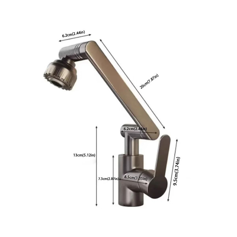 Rotating DualMode Hot And Cold Faucet  Adjustable Mechanical Arm Kitchen And Bathroom Basin Tap 6