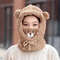 Cute Bear Plush Winter Hat With Earflaps  Warm Furry Balaclava Hood For Women And Girls 4