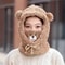 Cute Bear Plush Winter Hat With Earflaps Warm Furry Balaclava Hood For Women And Girls 4