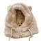 Cute Bear Plush Winter Hat With Earflaps  Warm Furry Balaclava Hood For Women And Girls 5