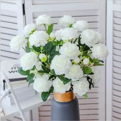 long stem artificial rose bouquet home decoration accessories valentines day fake flower photo props wedding holiday diy