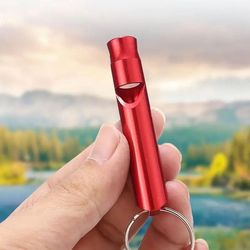 stay safe and prepared in any adventure with the outdoor survival whistle keychain, a compact, high-decibel safety tool