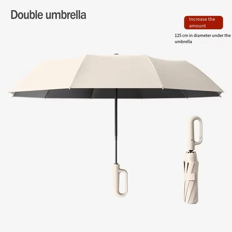 Automatic Large Windproof Double Umbrella With UV Protection And Hook Handle 9