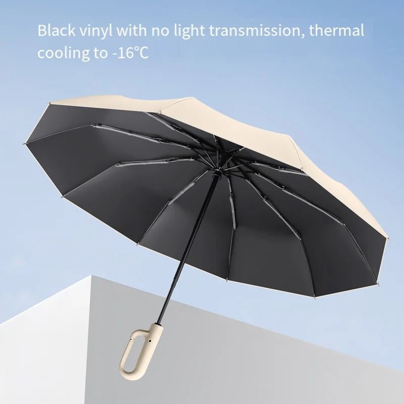 Automatic Large Windproof Double Umbrella With UV Protection And Hook Handle 3