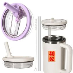 tumbler lid replacement with flip straw leak proof spill proof cup cover for 40oz tumblers
