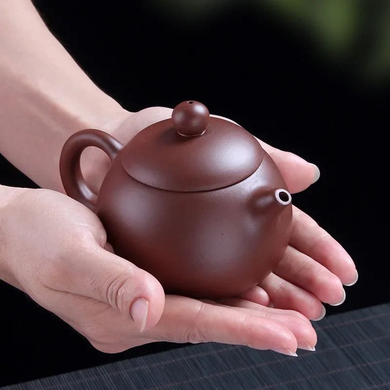 Yixing Clay Teapot Handmade Chinese Purple Clay Kettle For Tea Brewing 200ml 3