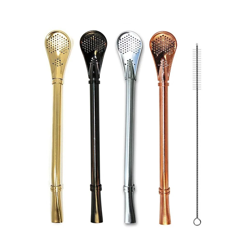 Reusable Stainless Steel Yerba Mate Straw Filter Set With Cleaning Brush 10