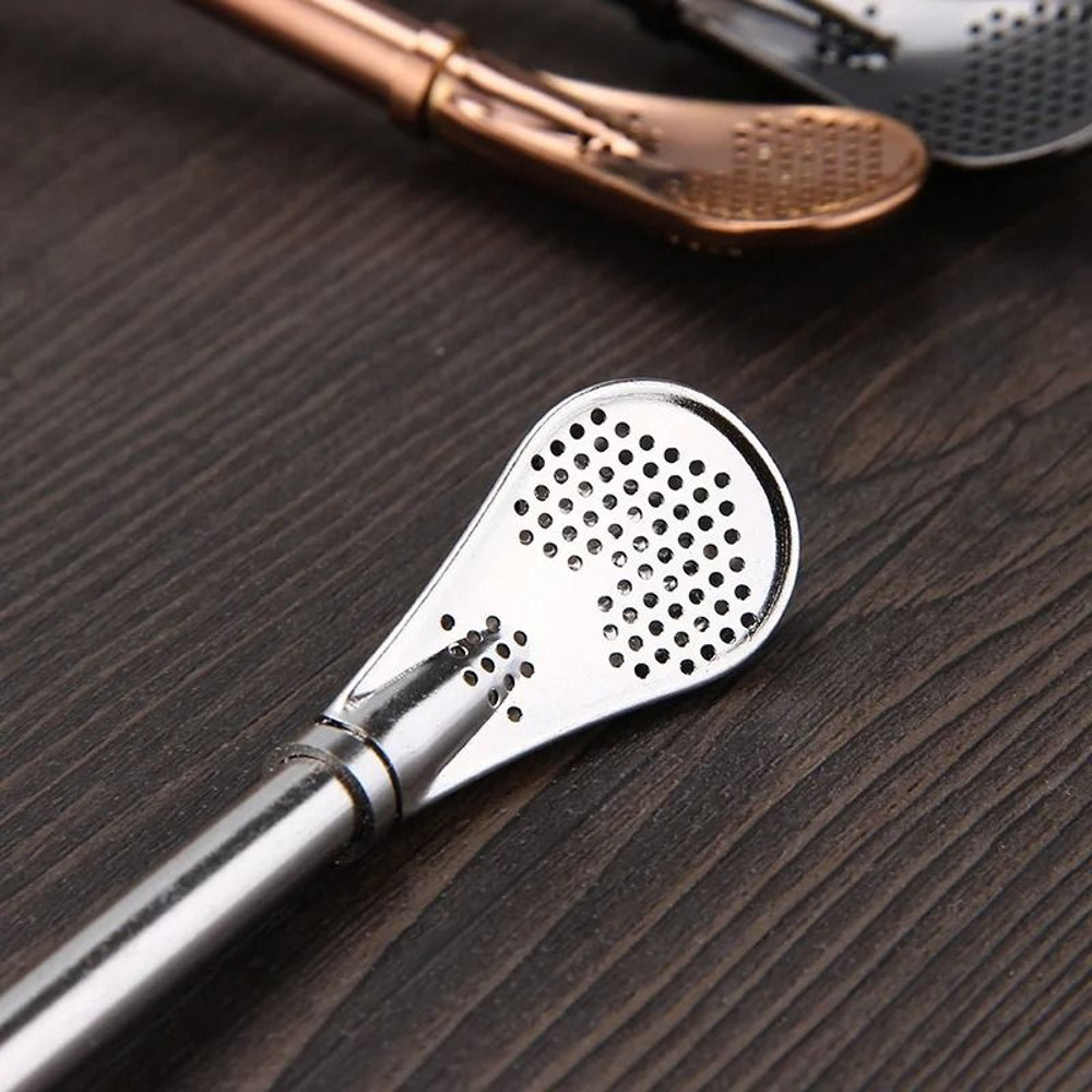Reusable Stainless Steel Yerba Mate Straw Filter Set With Cleaning Brush 3