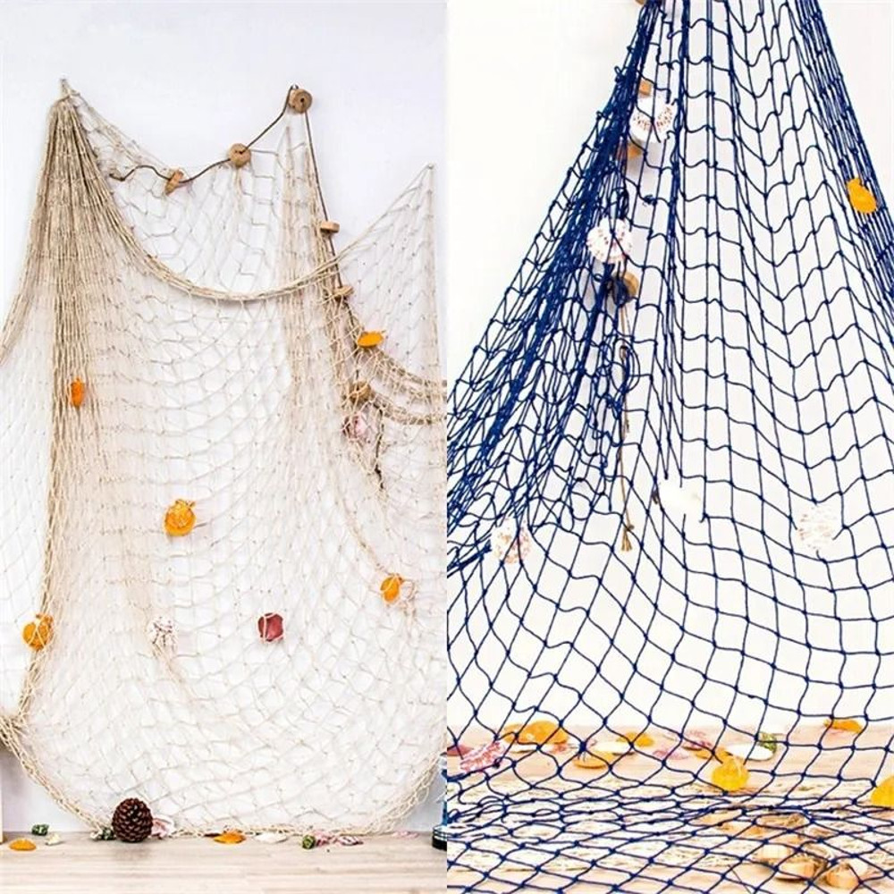 Mediterranean Fishing Net Wall Hanging Decorative Nautical Home Ornament 0
