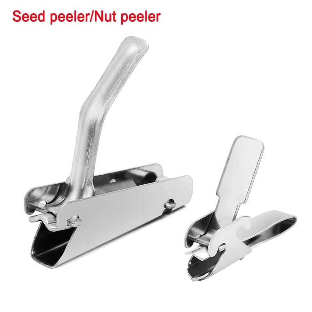 Stainless Steel Sheller Nuts Crackers Opener Pistachio Walnut Plier Clamp Peel Watermelon Melon See 1
