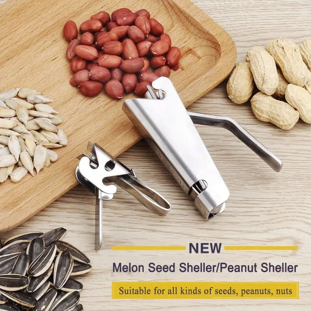 Stainless Steel Sheller Nuts Crackers Opener Pistachio Walnut Plier Clamp Peel Watermelon Melon See 4