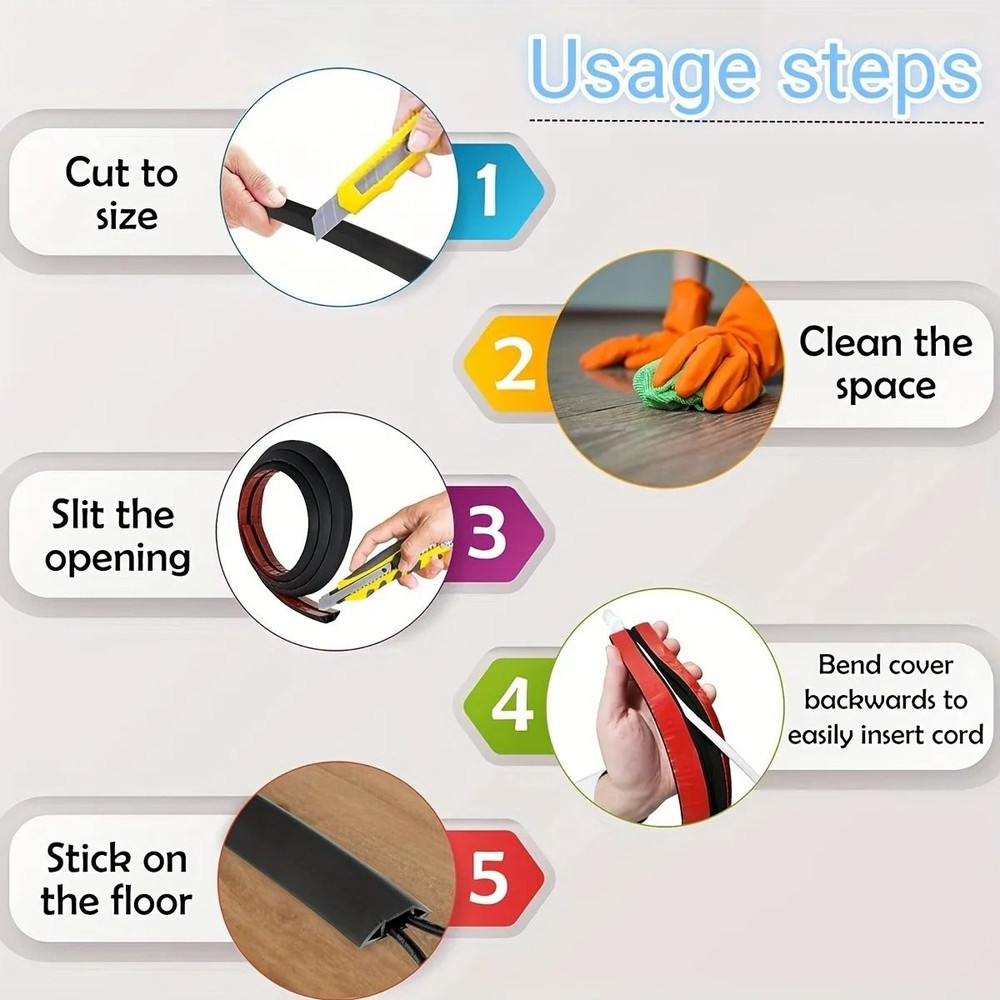 Self Adhesive Floor Cable Protector Strip 5