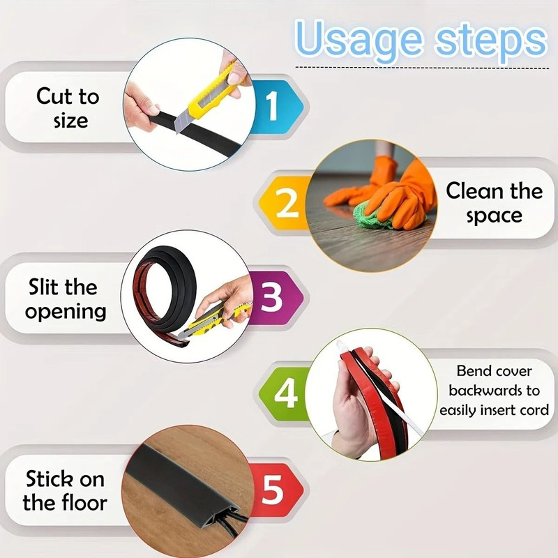 Self Adhesive Floor Cable Protector Strip 5