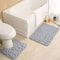Embossed Stone Pattern Absorbent Bathroom And Door Mat Set 10