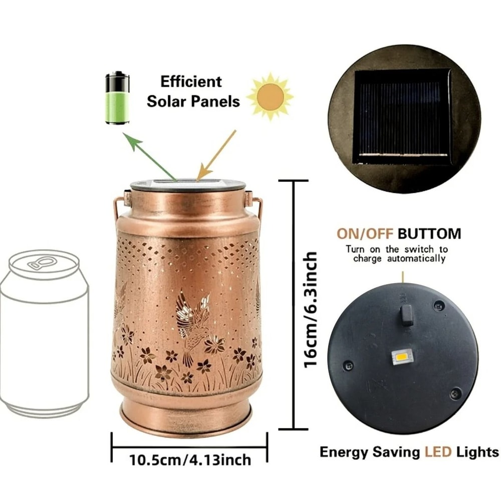 Iron Solar Lantern Outdoor Decorative Garden Light 2