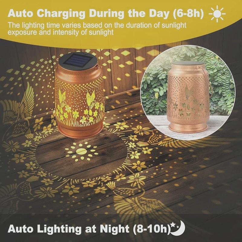 Iron Solar Lantern Outdoor Decorative Garden Light 5