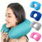 Inflatable Neck Pillow With BuiltIn Air Pump For Travel And Camping 0