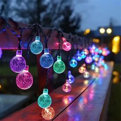 solar-powered bubble ball string lights for outdoor decor and festivals