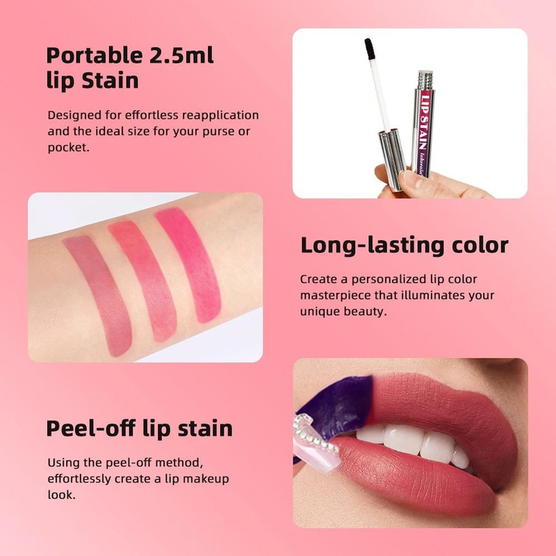 Peel Off Lip Stain Tint Long Lasting Waterproof Natural Lip Color 2