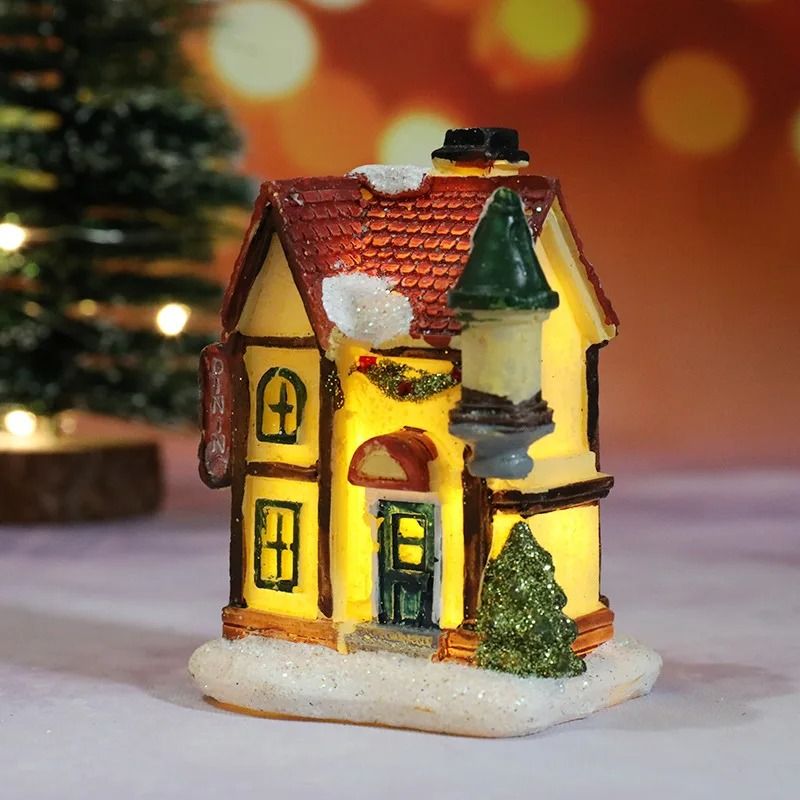 Christmas House Night Light Ornament  Battery Operated Holiday Home Decor 13