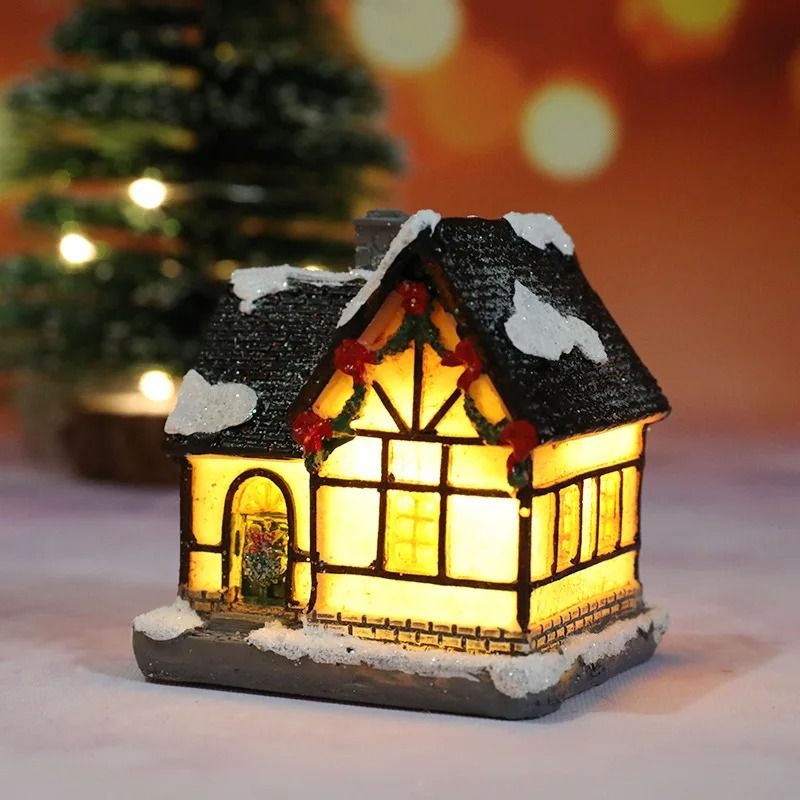 Christmas House Night Light Ornament  Battery Operated Holiday Home Decor 16