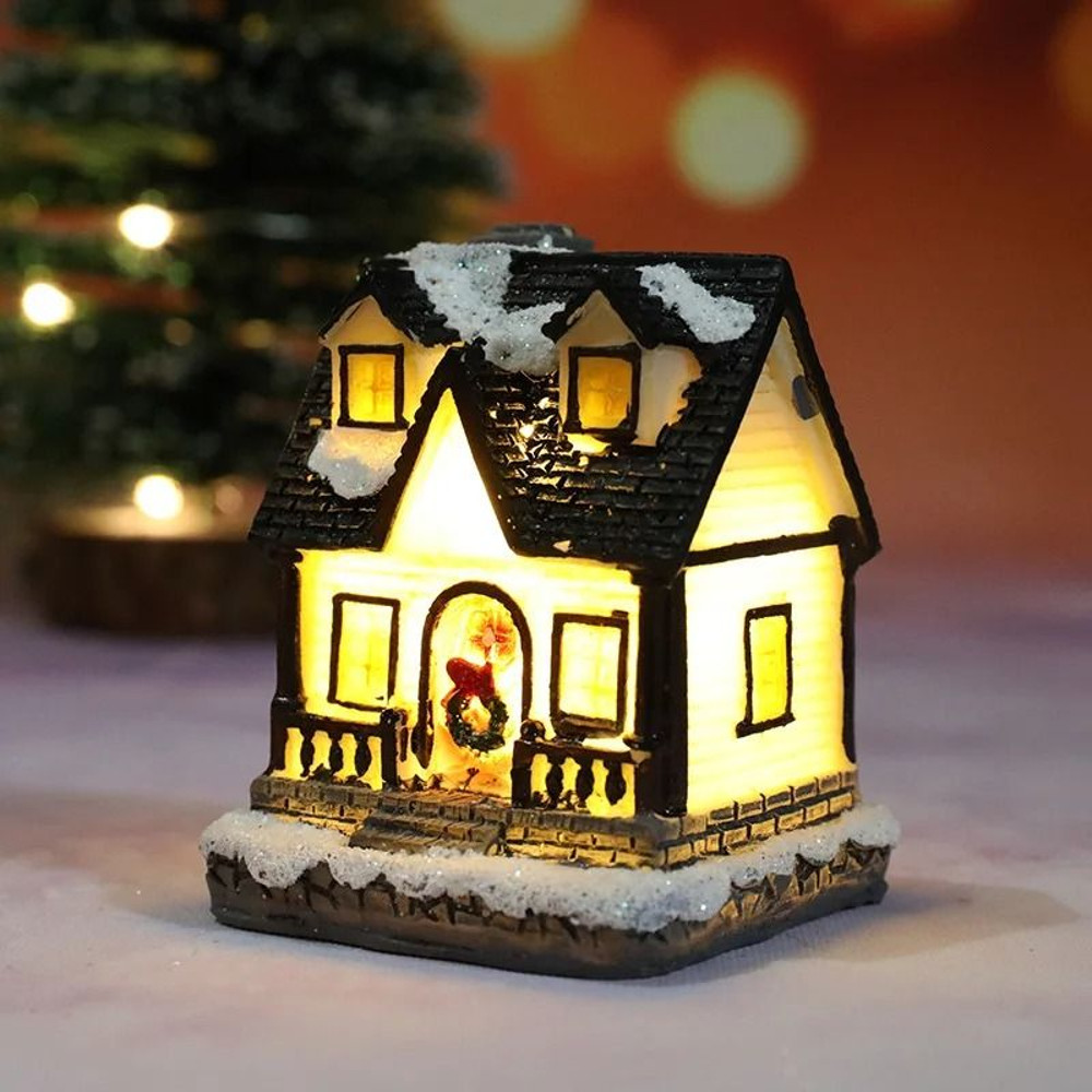 Christmas House Night Light Ornament  Battery Operated Holiday Home Decor 7