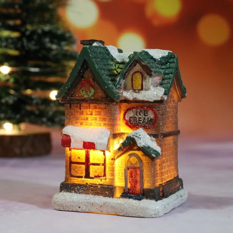 Christmas House Night Light Ornament  Battery Operated Holiday Home Decor 8