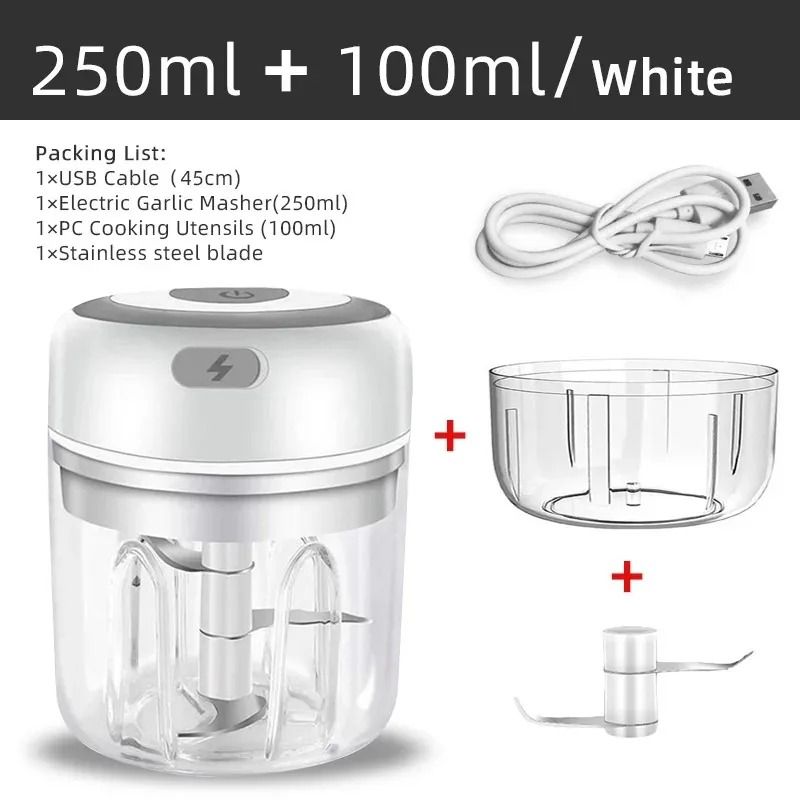 Electric Garlic Chopper And Meat Mincer  100ML250ML Portable Food Processor 17