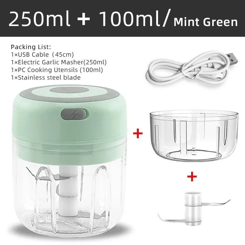 Electric Garlic Chopper And Meat Mincer  100ML250ML Portable Food Processor 19