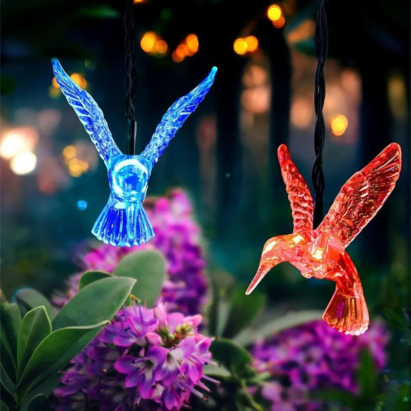 20LED Solar Hummingbird String Lights For Garden And Holiday Decoration 0