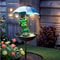 Solar Frog Bird Feeder Light Metal Garden Stake Outdoor Decor 4