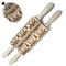 Christmas Embossed Wooden Rolling Pin 1378 Inch Beech Wood Cookie Roller With Snowflake And Elk Pat 12