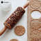 Christmas Embossed Wooden Rolling Pin 1378 Inch Beech Wood Cookie Roller With Snowflake And Elk Pat 2