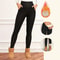 Women Velvet Fleece Leggings With Pockets Warm Winter Stretch Pants 2