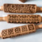 Christmas Wooden Rolling Pin With Reindeer Pattern Embossed Cookie Roller 2