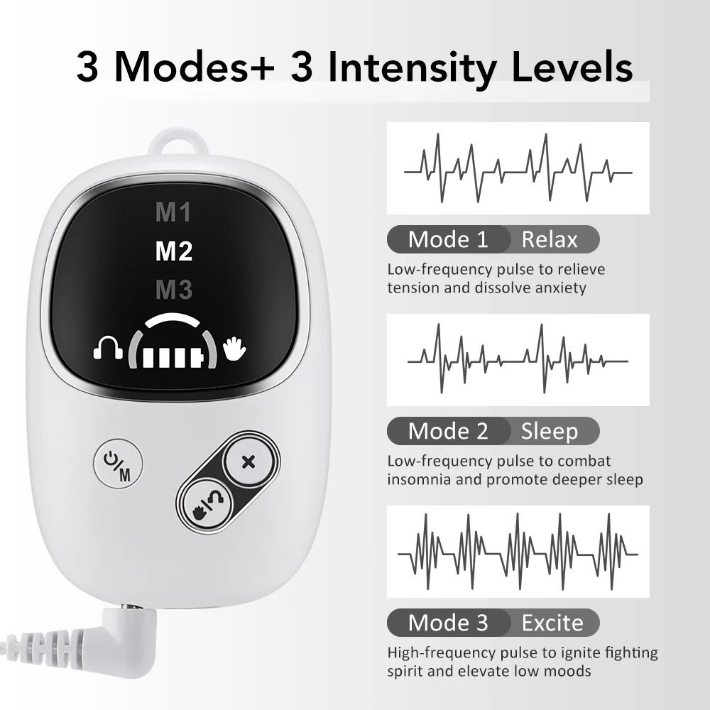 Microcurrent CES Sleep Aid Device With 3 And 10 Modes For Anxiety Insomnia And Relaxation 6