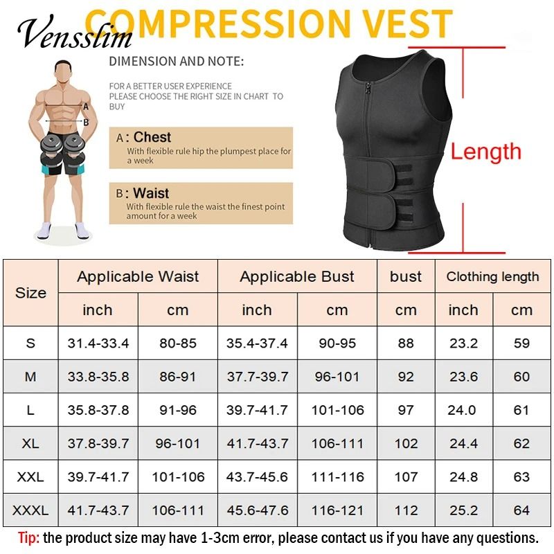 Men Compression Vest Waist Trainer Body Shaper Sauna Sweat Workout Top 2
