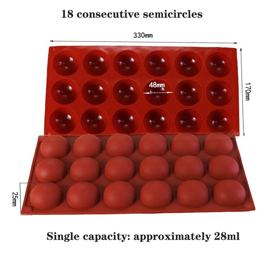 Semi Round Silicone Cake Mousse Mold Chocolate Baking Mold 2