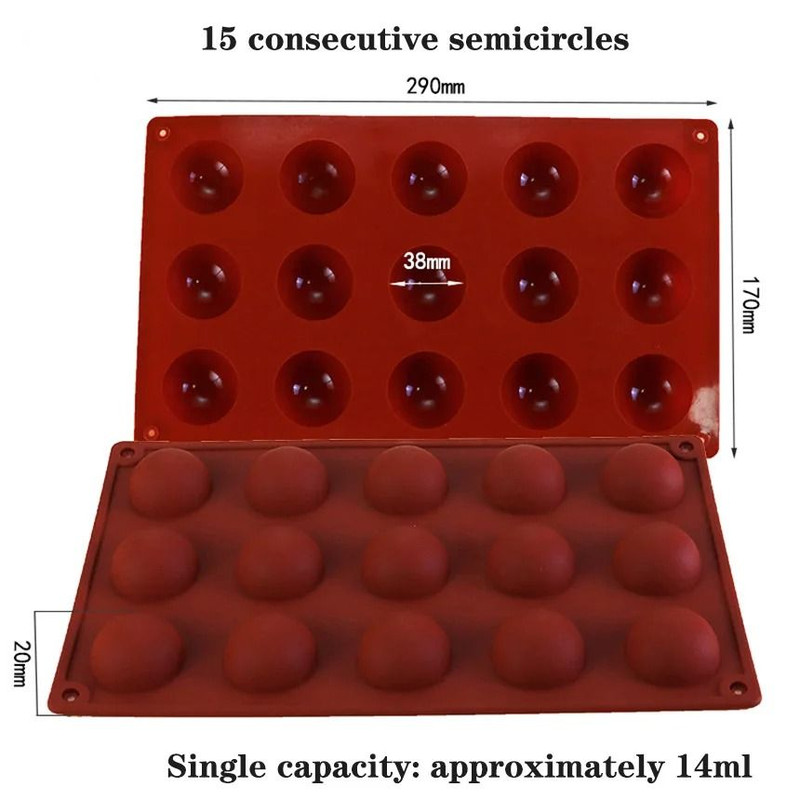 Semi Round Silicone Cake Mousse Mold Chocolate Baking Mold 7
