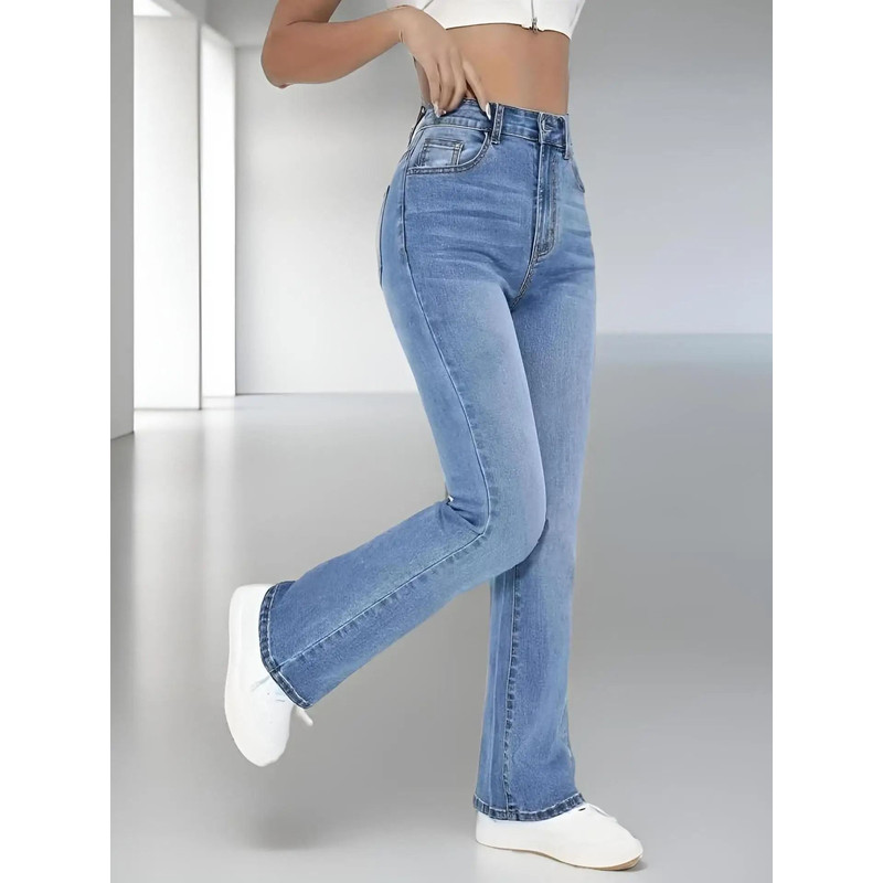 Women High Waist Slim Fit Jeans Casual Denim Pants 0