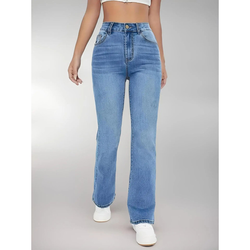 Women High Waist Slim Fit Jeans Casual Denim Pants 4